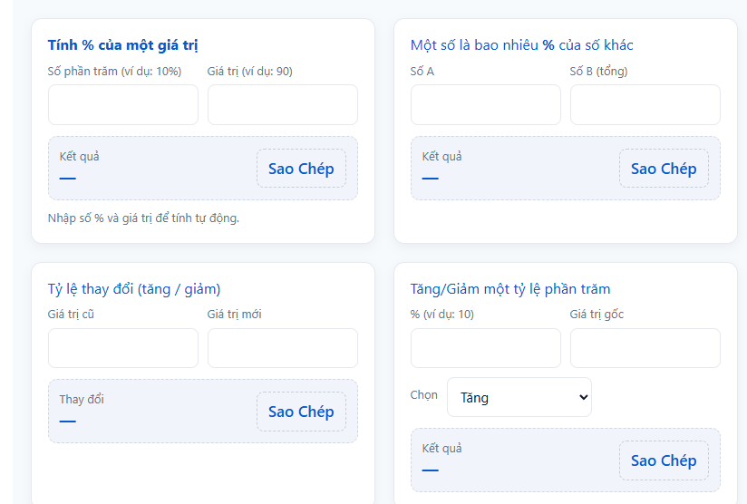 App tính phần trăm giảm giá