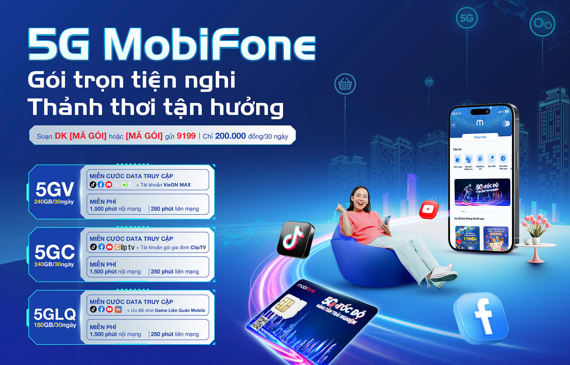 Các gói cước 5G Mobifone được yêu thích nhất 2025