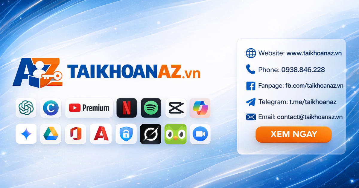 TaikhoanAZ – Cung Cấp Tài Khoản Phần Mềm Bản Quyền Chính Hãng Từ A-Z